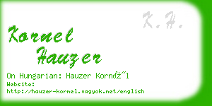 kornel hauzer business card